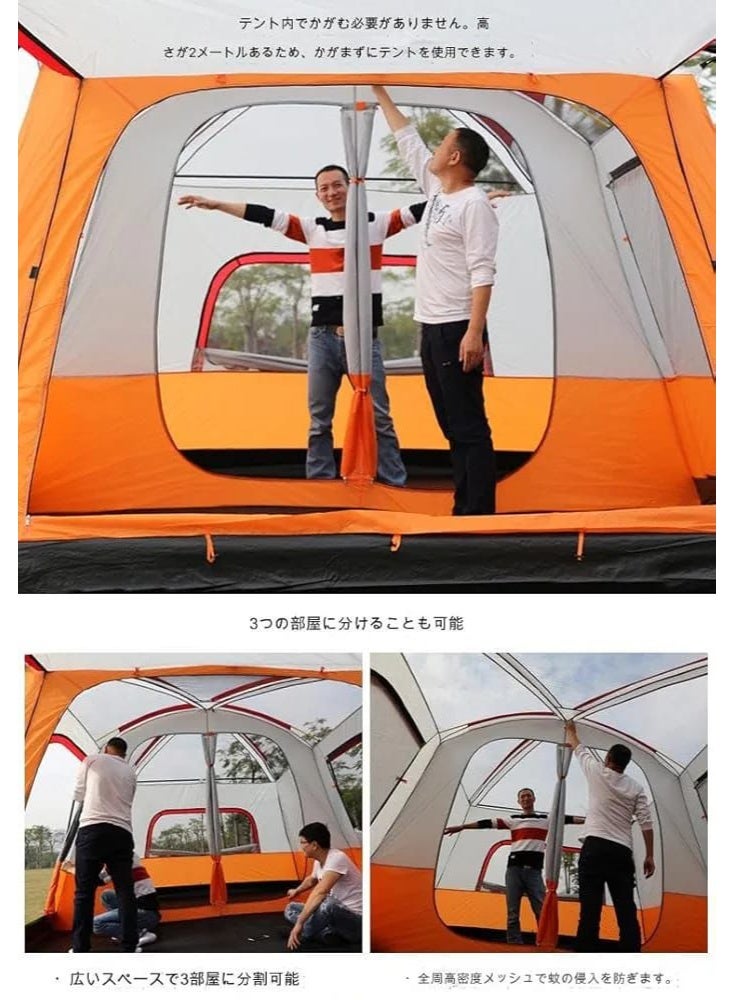 BlueFire New 8-12 Person Automatic Double Layer Camping Tent - 2 Bedrooms & Living Room Family Cabin Tent, Waterproof PU6000mm, Sunproof UV50+, Easy Setup 5-Minute Portable Outdoor Tent for Family Camping & Beach Trips - Image 2