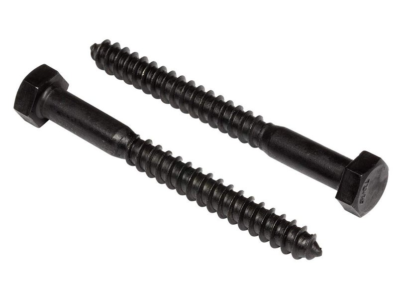 MAKERS BOLT Stainless Steel Black Lag Bolts 5/16" x 2-1/2" Hex Lag Screws (10 pcs) 18-8 Stainless Black Oxidized in USA - Image 1