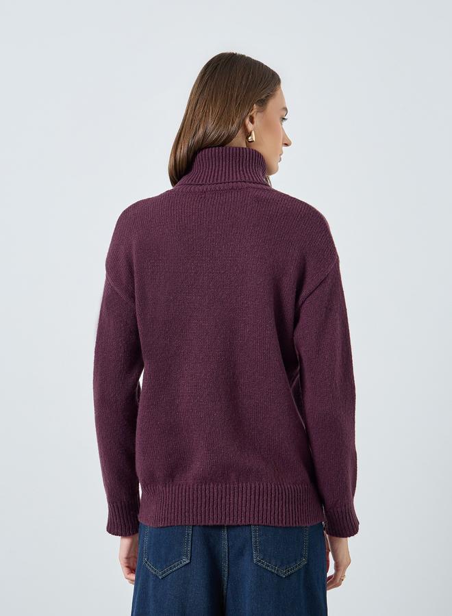 ستايلي سويتر واسع بياقة عالية - Image 4