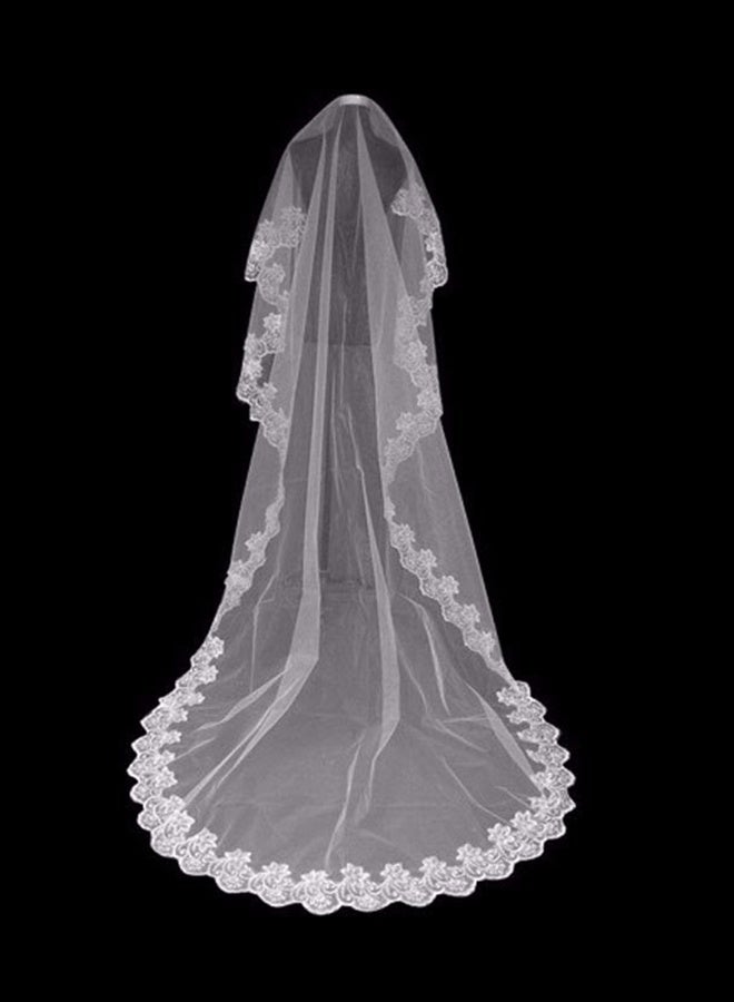 White lace veil with train, 3 m - Image 1