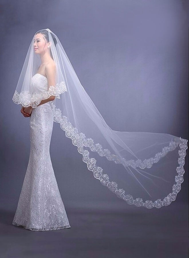 White lace veil with train, 3 m - Image 5
