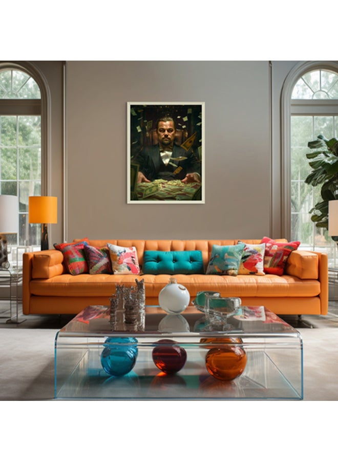 آرت دیکور  ديكور فني مؤطر بطباعة صورة فنية جميلة لليوناردو دي كابريو فن البوب ​​غاتسبي العظيم - عمل فني مشهور لديكور الحائط في المنزل، وغرفة المعيشة، والمكتب - Image 2