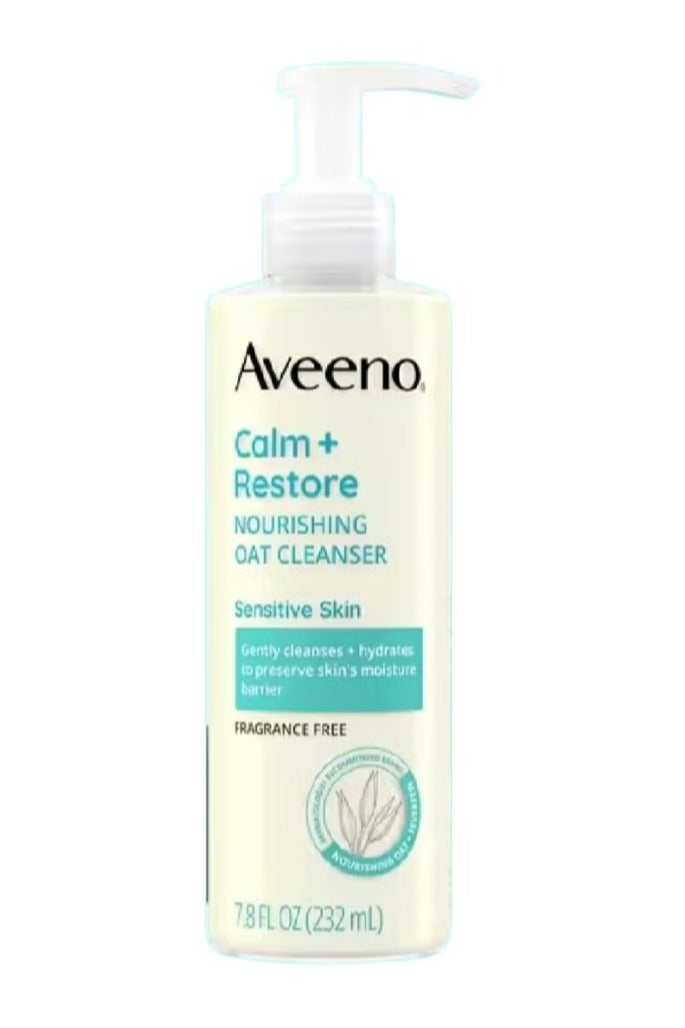 Aveeno Calm + Restore Nourishing Oat Cleanser Sensitive Skin 7.8 fl oz 232 ml