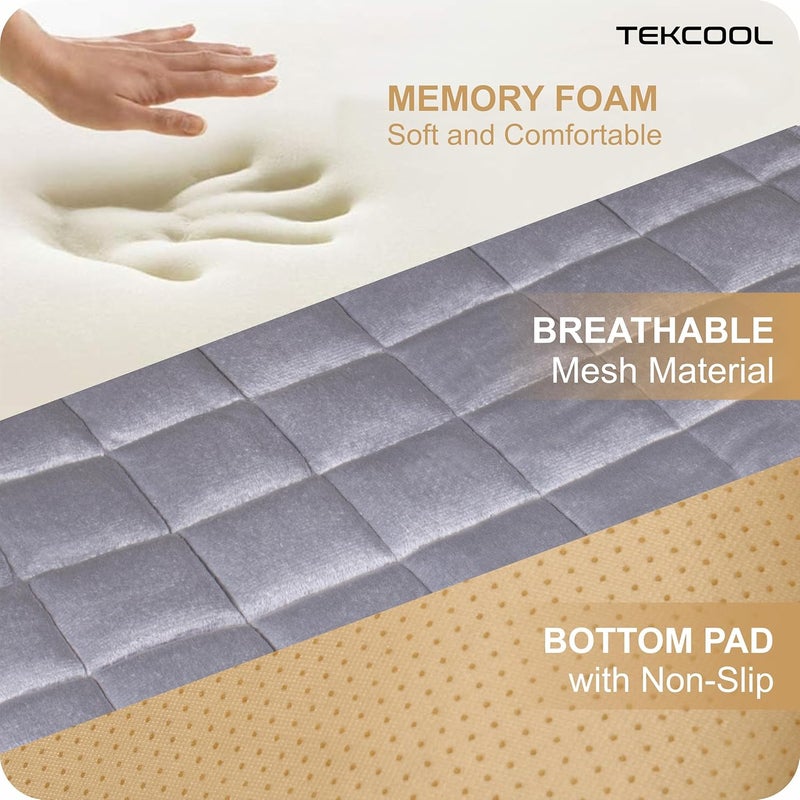 TEKCOOL Comfortable Ultra-Soft Memory Foam Car Seat Cushion Cover with Non-Slip Grip and Storage Pouch – Universal Fit, Easy-Care, All-Season (Gray Front 1PC) - Image 3