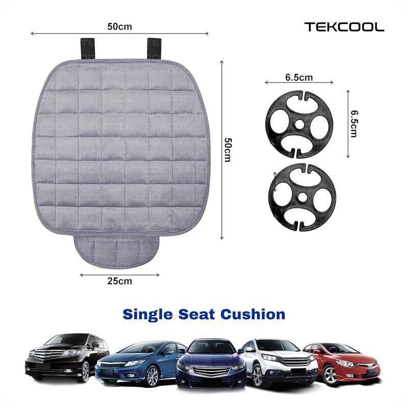 TEKCOOL Comfortable Ultra-Soft Memory Foam Car Seat Cushion Cover with Non-Slip Grip and Storage Pouch – Universal Fit, Easy-Care, All-Season (Gray Front 1PC) - Image 5