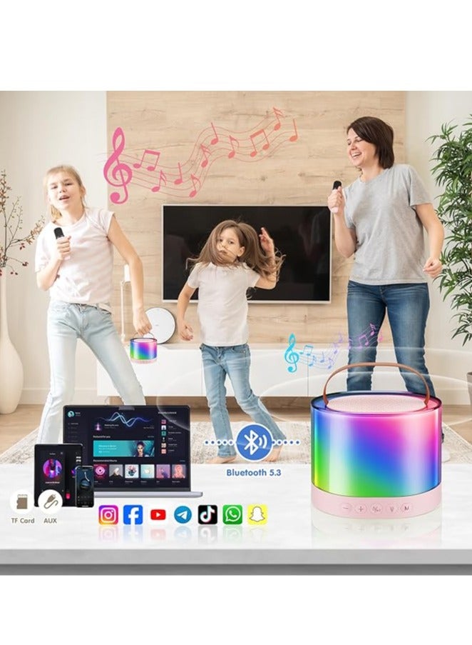 Mini Karaoke Machine for Kids Adults Portable Music Player with 2 Microphones Kids Singing Mic Toys for Birthday Party Christmas Gifts - Image 2