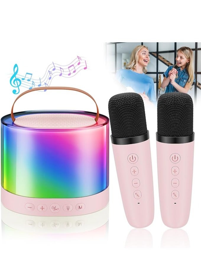 Mini Karaoke Machine for Kids Adults Portable Music Player with 2 Microphones Kids Singing Mic Toys for Birthday Party Christmas Gifts - Image 1