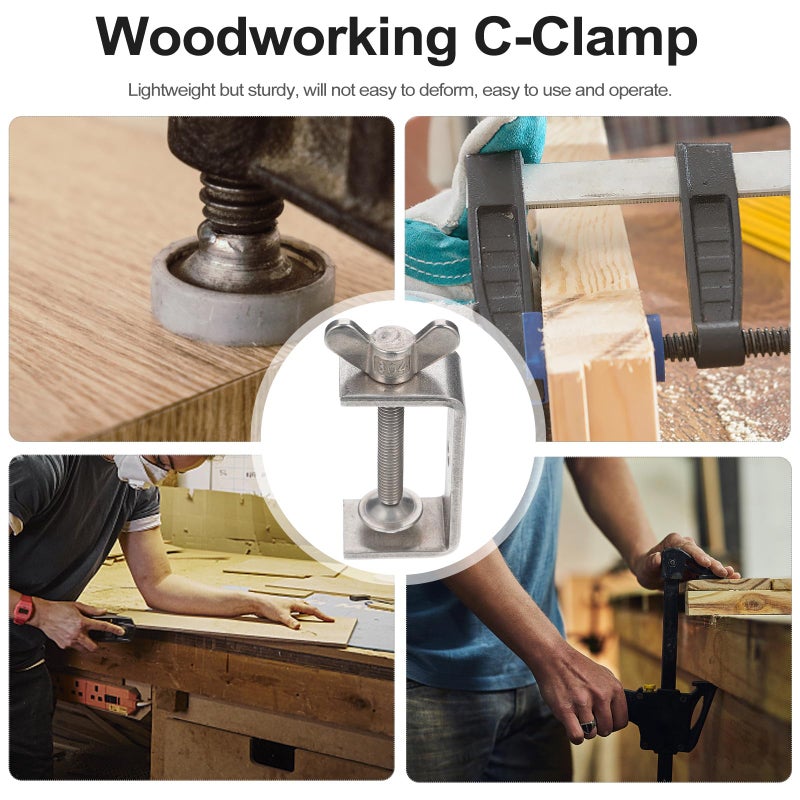 Heavy Duty Stainless Steel C Clamp 47mm Wide Jaw for Woodworking and Pipe Clamping - Image 4