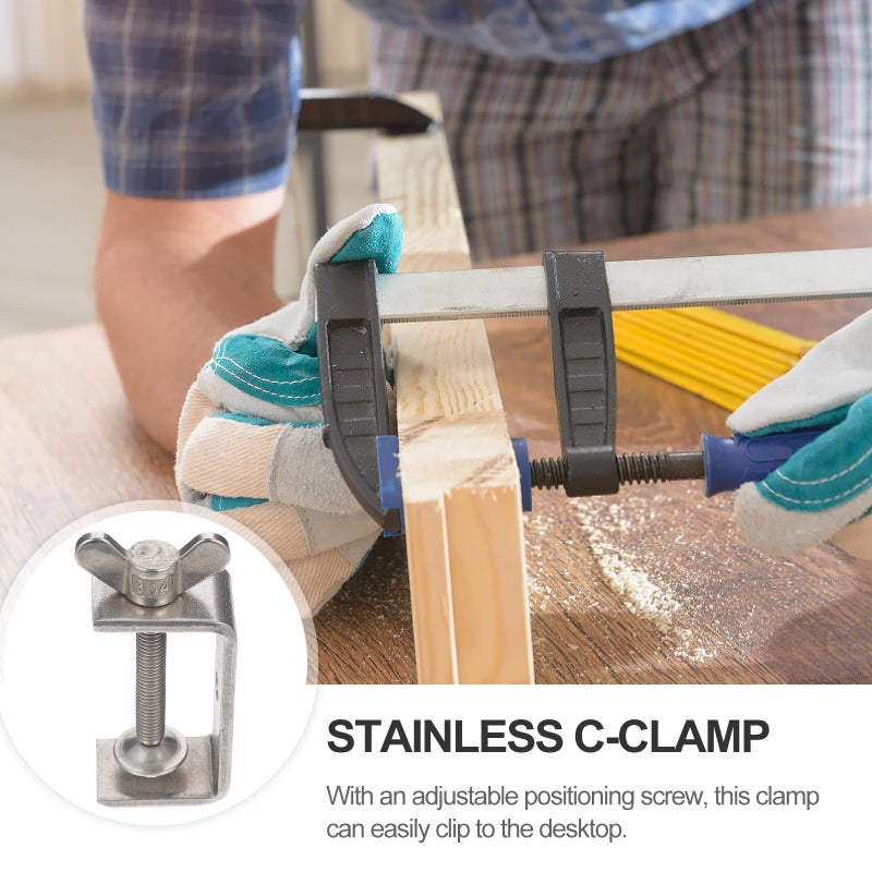 Heavy Duty Stainless Steel C Clamp 47mm Wide Jaw for Woodworking and Pipe Clamping - Image 5