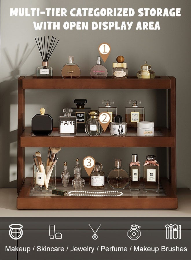 Forthcan 3-Tier Wooden Cup Organizer Rack, Multi-Functional Storage Shelf with Wood and Acrylic Design, Coffee Mug Holder for Kitchen, Bathroom, Home, and Coffee Bar - Image 5