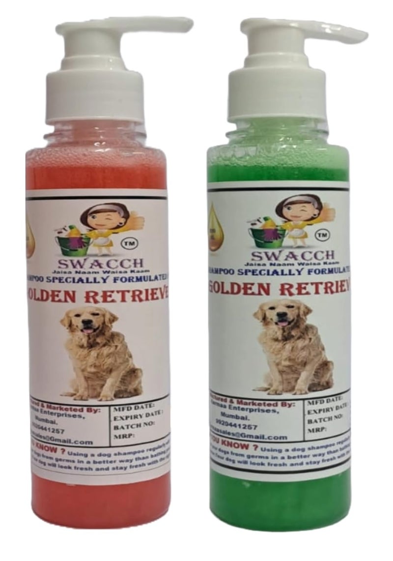 SWACCH Premium Shampoo for Golden Retriever 200MLCombo Pack of 2 Jasmine NEEM ALOVERA - Image 1