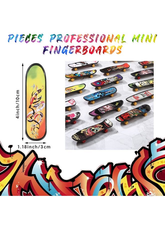 Zhanmai 36 Pieces Mini Finger Skateboard Toy Skateboard Finger Boards with Double Sided Pattern Creative Fingertip Movement Toys for Birthday Goodie Bag Stuffers - Image 2