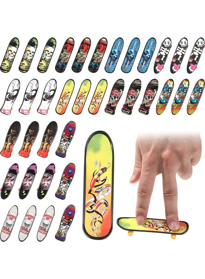 Zhanmai 36 Pieces Mini Finger Skateboard Toy Skateboard Finger Boards with Double Sided Pattern Creative Fingertip Movement Toys for Birthday Goodie Bag Stuffers - Image 1