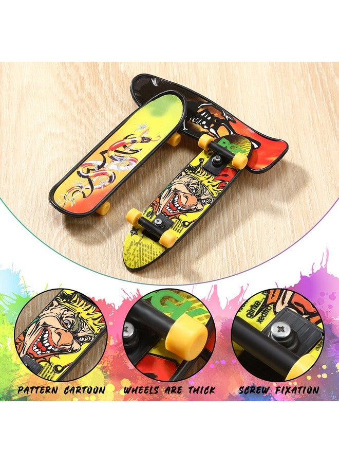 Zhanmai 36 Pieces Mini Finger Skateboard Toy Skateboard Finger Boards with Double Sided Pattern Creative Fingertip Movement Toys for Birthday Goodie Bag Stuffers - Image 3