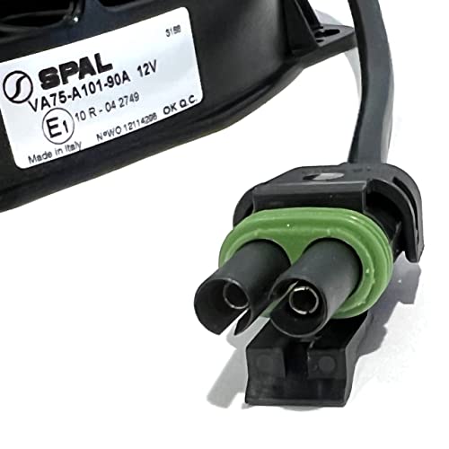SPAL مروحة مكثف رادياتير SPAL 30103131 7.2" بقدرة 12 فولت ذات أداء عالي وشفرات منحنية 398 cfm VA75-A101-90A 12V - بديل لـ Polaris 2413007 وغيرها مع مجموعة موصل أنثوي - Image 3