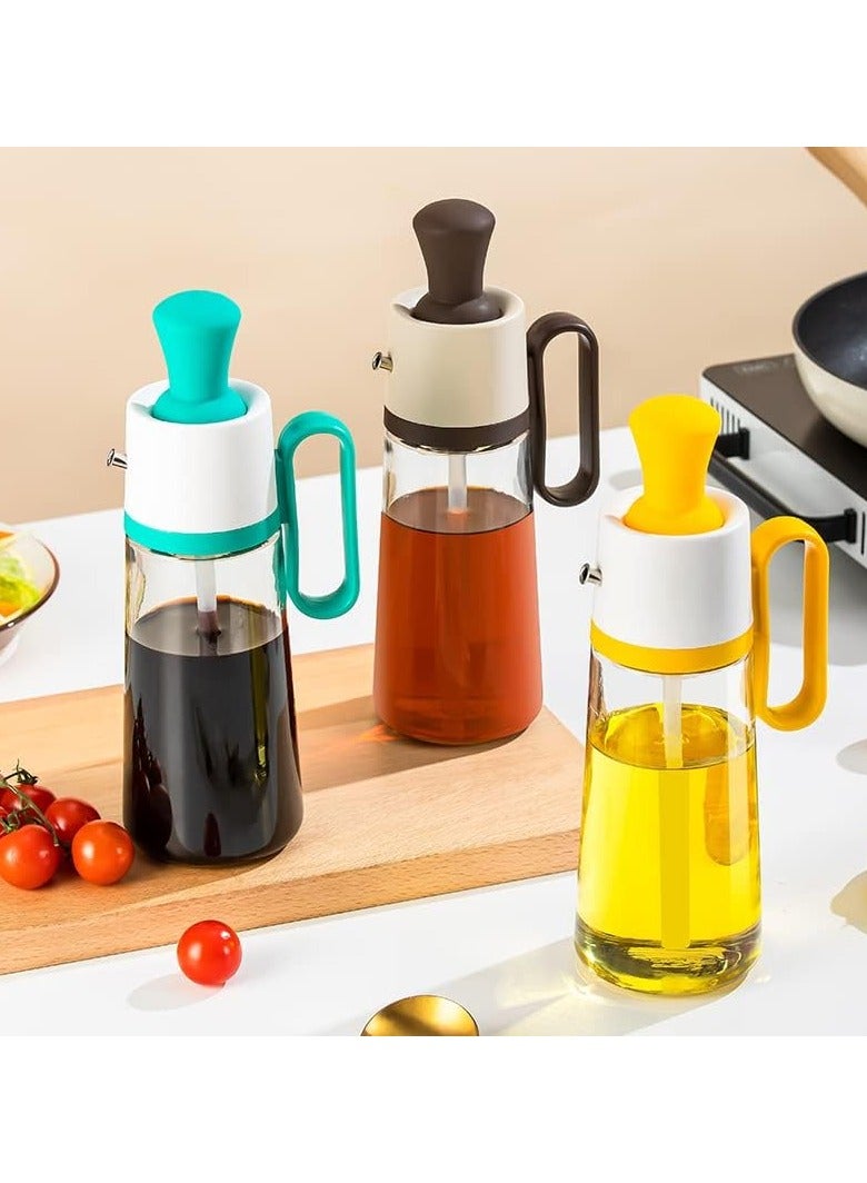 2 in 1 Glass Oil Dispenser Bottle, Oil Dropper With Silicone Brush 630 ml (Assorted Color) - Image 2