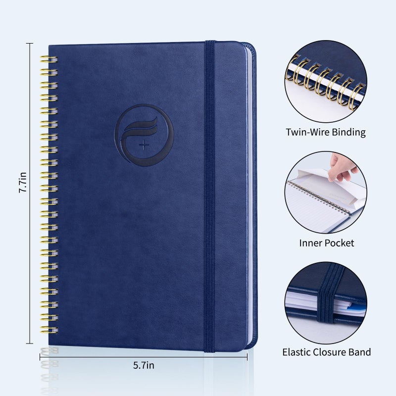 Blugool Address Book with Alphabetical Tabs-Address and Password Book for Seniors - Hardcover Spiral Bound Phone Book- Record Contacts, Website Login Passwords, Special Days -5.7" x 7.7", Navy Blue - Image 3