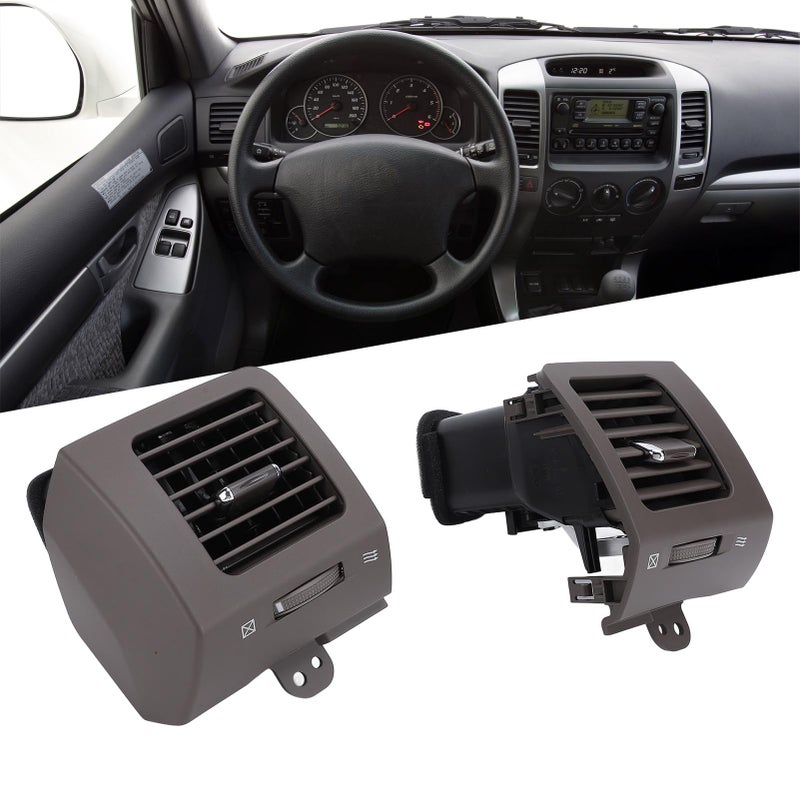 1 Pair Car Air Vent Outlet Improved Air Flow Driver and Passenger Side Dashboard AC Air Vent for Prado J120 2002 to 2009 Grey - Image 3