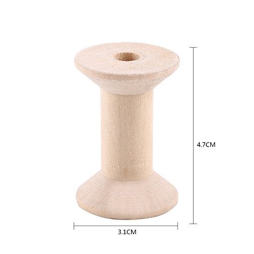 YOSOO Wooden Spools, Natural Wood Material Versatile for DIY Crafts Educational Decorative, Empty Sewing Bobbins Thread Holder, 10pcs 1.85x1.22in, for Arts Crafts Sewing Weaving - Image 3