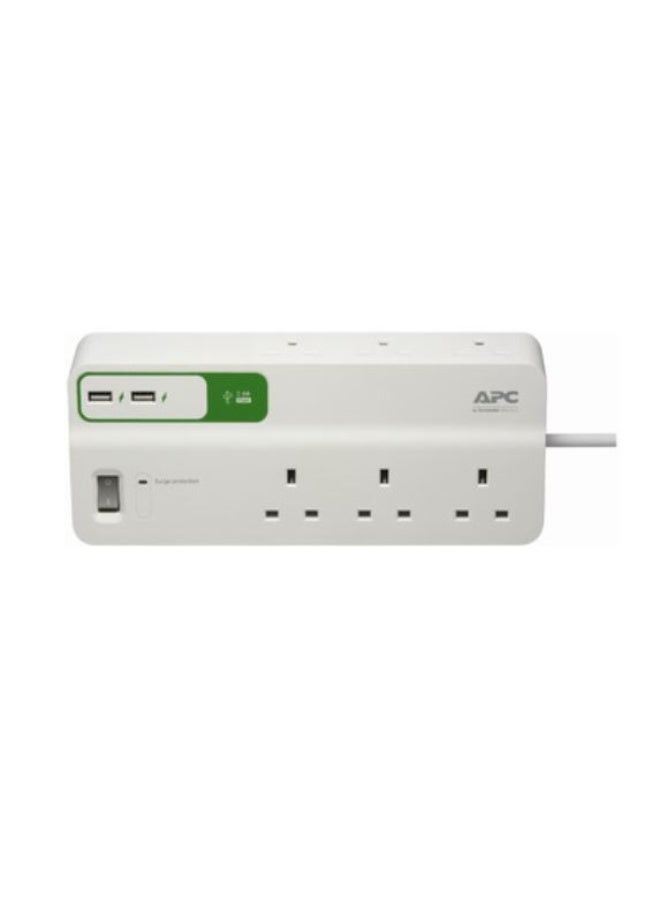APC PM6U-UK Essential SurgeArrest – 6-Outlet Power Strip with UK Plug - Image 1