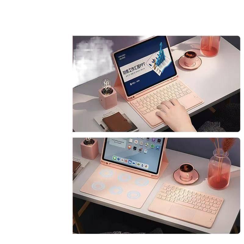 حافظة آيباد بلوحة باللون أزرق مفاتيح متوافقة مع iPad Mini / iPad 10.2 للحمل اليومي للاستخدام المتكرر للعائلة - Image 5