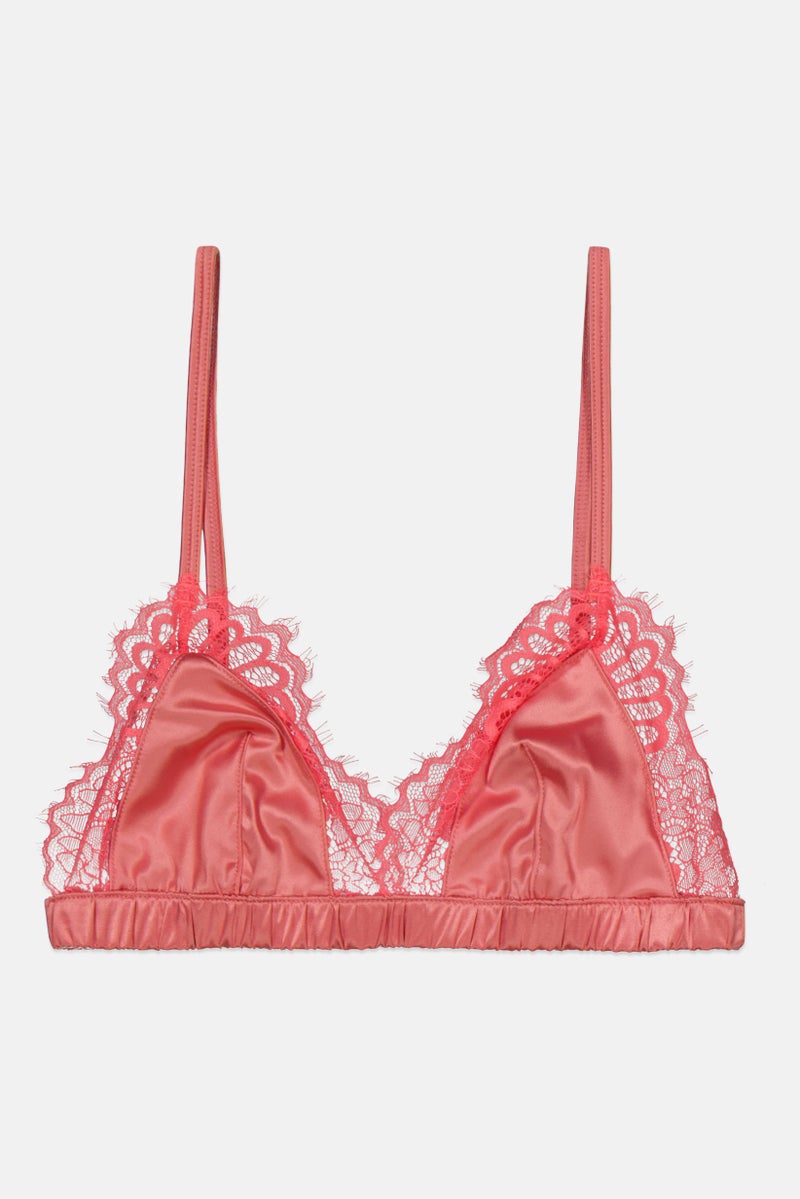 Asos Design Women Non Padded Non Wired Textured Bra, Pink - Image 1