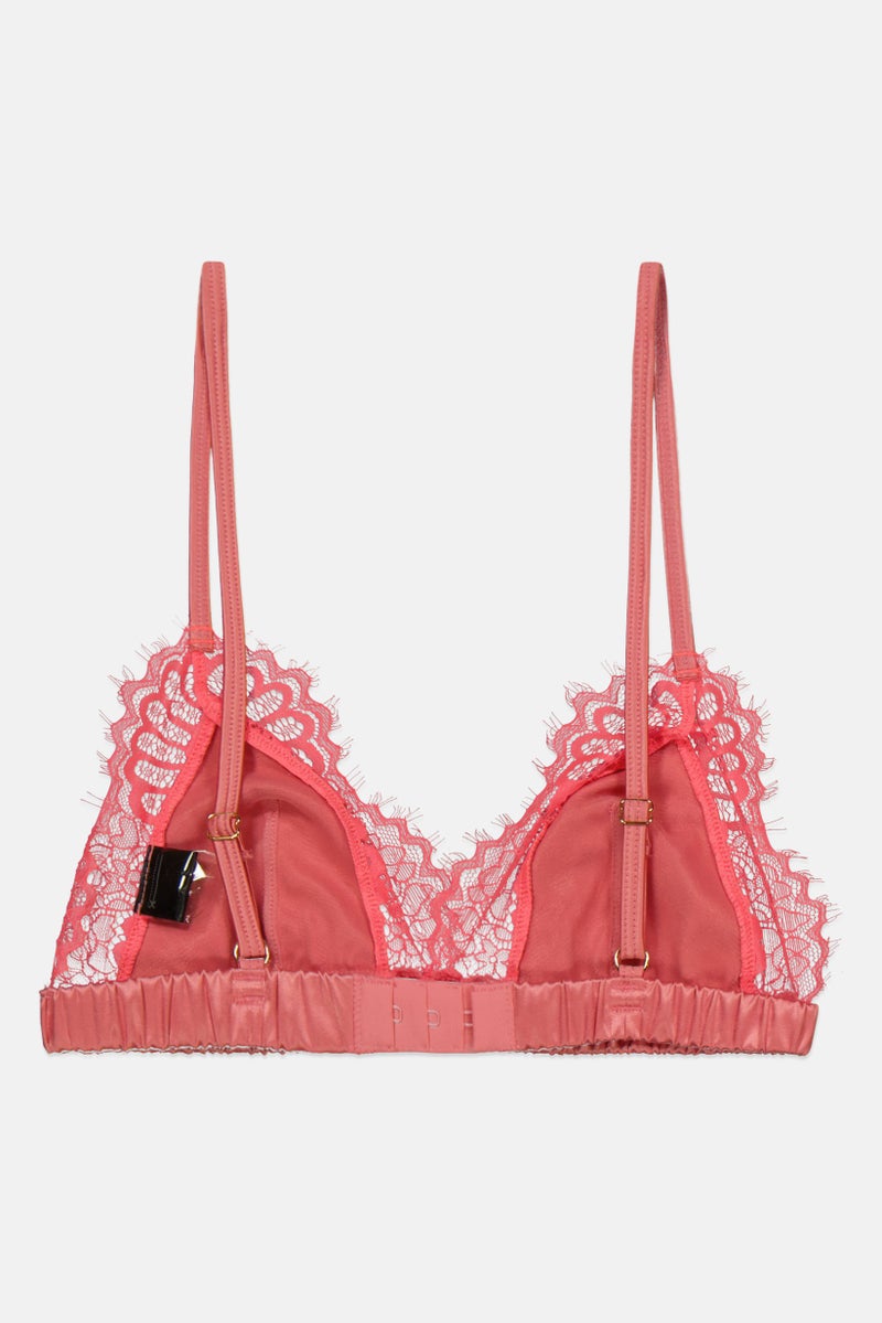 Asos Design Women Non Padded Non Wired Textured Bra, Pink - Image 2