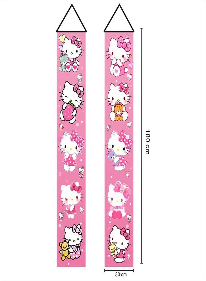 BNFUO 2Pcs Hello Cats Birthday Porch Sign Door Hanging Banner Birthday Party Supplies for Wall Decorations - Image 3