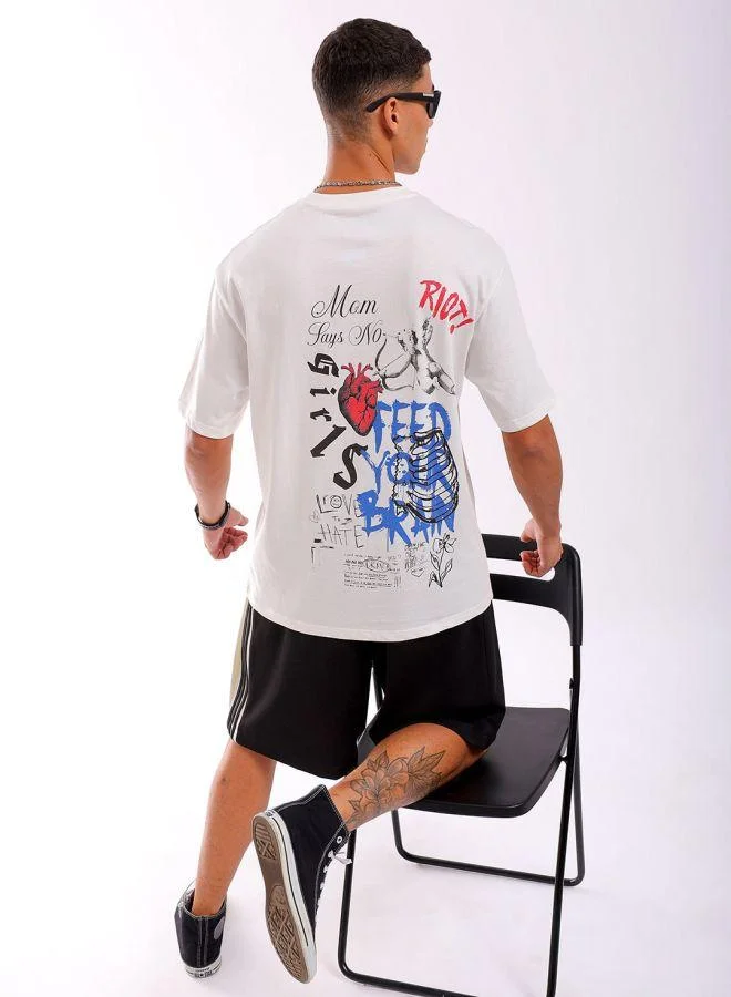 The Indian Garage Co  Men Boxy Oversized Graphic Back Printed Round Neck Tshirt for Men | Best Price UAE