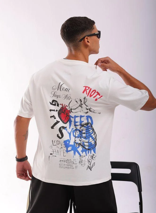 The Indian Garage Co  Men Boxy Oversized Graphic Back Printed Round Neck Tshirt for Men | Best Price UAE