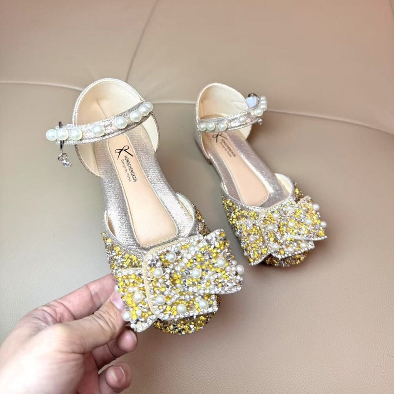 Autumn 2025 Lady Baby Girl Girl Princess Butterfly Diamond Shoes Leather Shoes Dance Shoes Sandals - Image 5
