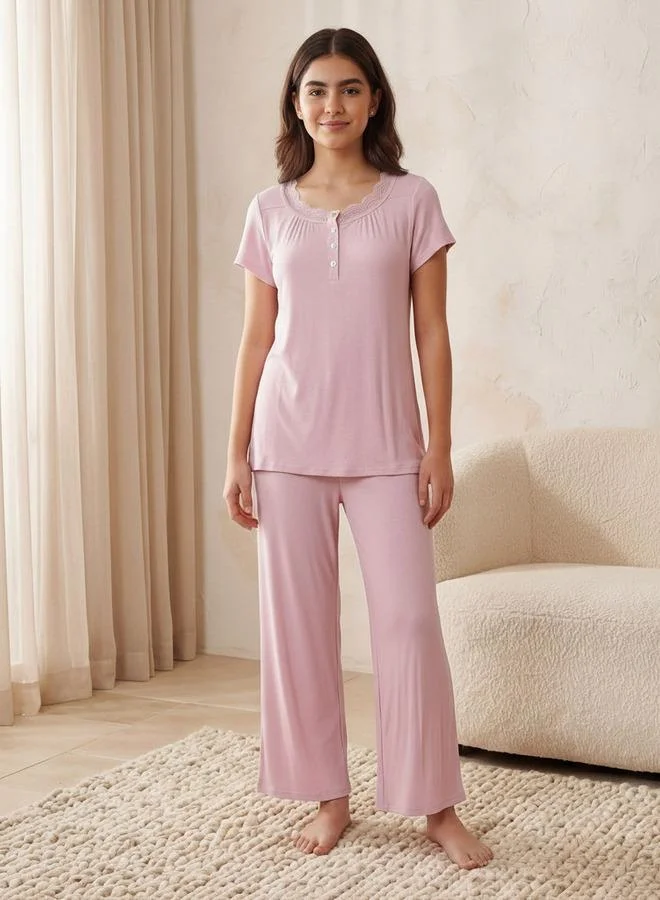 Splash FAV Pyjama Set Ribbed Top & Trousers