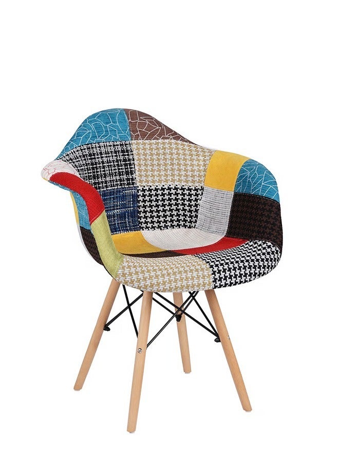 Taimi Pack of 2 Modern Designer Dining Chair Colorful Fabric Casual Armchair - Image 2