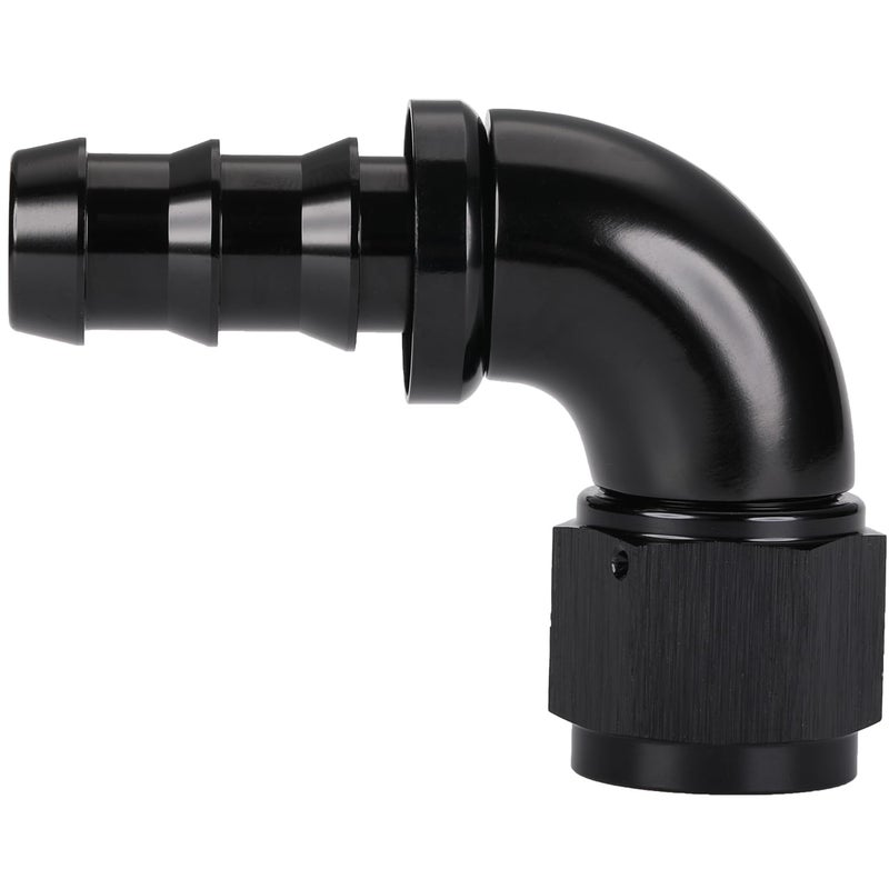 Podavelle 10AN 90 Degree Push Lock Full Flow Hose Fitting End Elbow Adapter Aluminum Black - Image 2