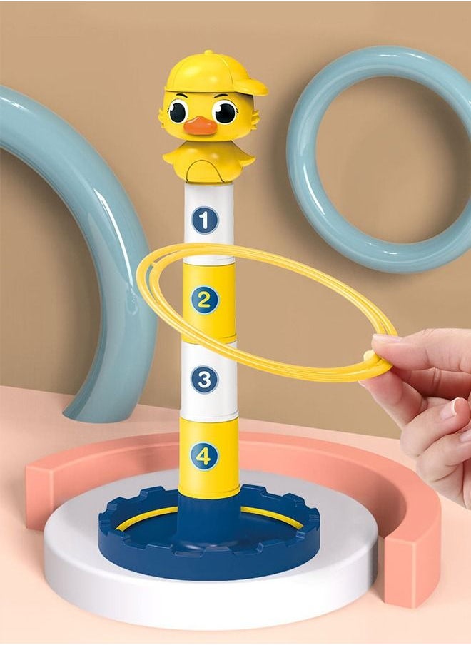 Generic - 4 Floors Colorful Stacking Cups Toys with 8 Pieces Different Size Ring 4 Cups a Duck for Children Early Education of Numbers and Letters Toys - Image 1