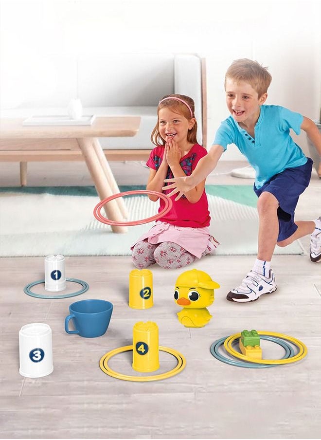 Generic - 4 Floors Colorful Stacking Cups Toys with 8 Pieces Different Size Ring 4 Cups a Duck for Children Early Education of Numbers and Letters Toys - Image 1