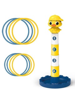 4 Floors Colorful Stacking Cups Toys with 8 Pieces Different Size Ring 4 Cups a Duck for Children Early Education of Numbers and Letters Toys