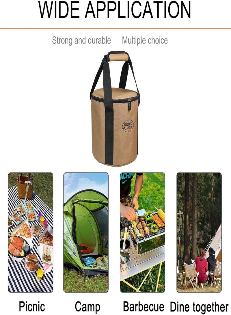 GGOOT Camping Cookware Storage Bag - Camping Stoves Storage Bag | Travel Use Cooking Set Storage Pouch, Multifunctional Bucket Round Pocket with Zippers - Image 5