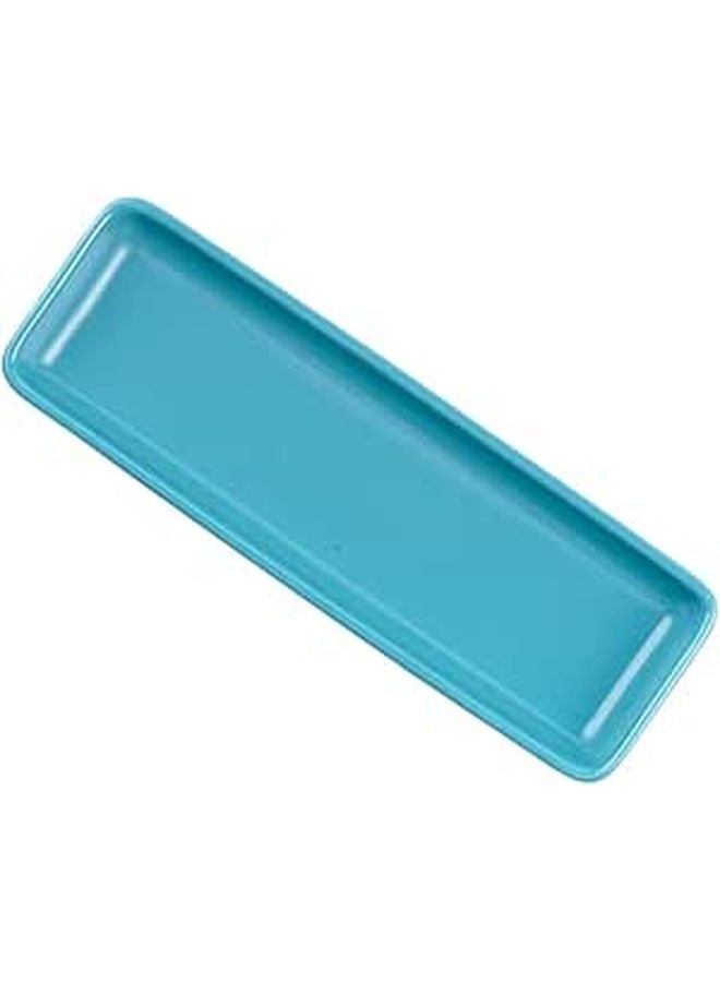 Blue Ceramic Sushi Serving Platter Long Porcelain Tray for Home and Restaurant Use - Image 1