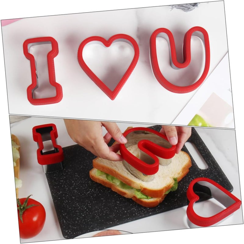 Valentine's Day Baking Molds 3pcs Heart-shaped Cookie Cutters Sandwich Mold Stainless Steel Reusable Cake Making Tool for Household Biscuit and Chocolate Cakes - Image 3