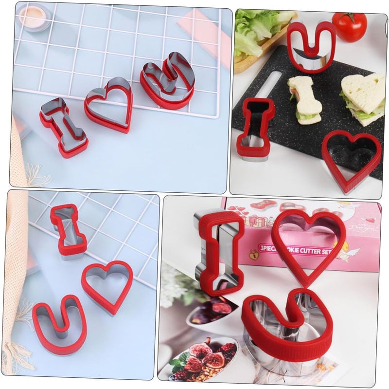 Valentine's Day Baking Molds 3pcs Heart-shaped Cookie Cutters Sandwich Mold Stainless Steel Reusable Cake Making Tool for Household Biscuit and Chocolate Cakes - Image 4