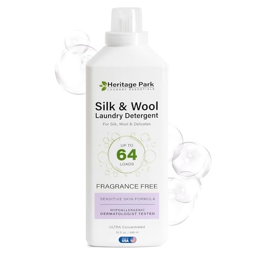 Heritage Park Laundry Essentials Heritage Park Silk & Wool Fragrance Free, Hypoallergenic, pH-Neutral Laundry Detergent – Dermatologist-tested, Sensitive Skin-Friendly, Enzyme-Free, Concentrated Up to 64 loads (32 fl oz) - Image 1