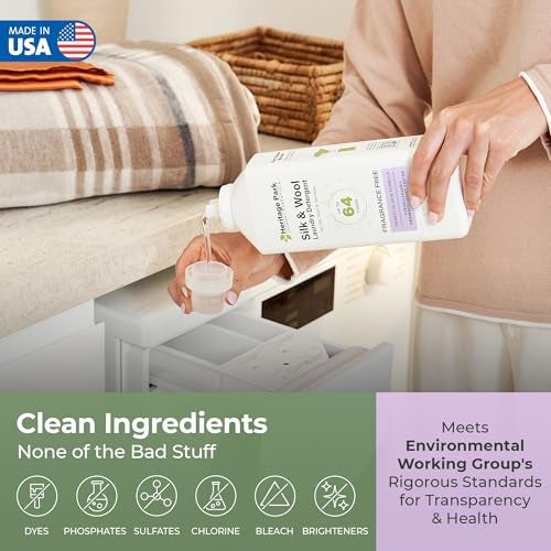 Heritage Park Laundry Essentials Heritage Park Silk & Wool Fragrance Free, Hypoallergenic, pH-Neutral Laundry Detergent – Dermatologist-tested, Sensitive Skin-Friendly, Enzyme-Free, Concentrated Up to 64 loads (32 fl oz) - Image 3