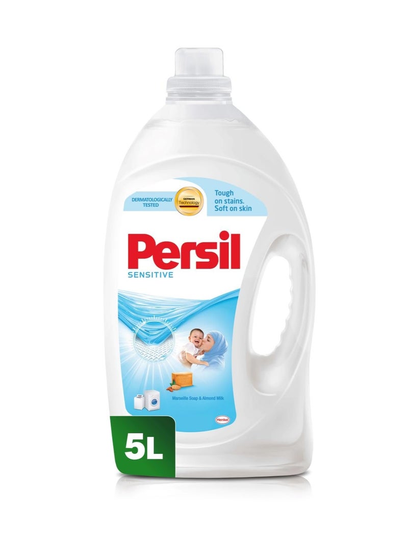 Persil Gel Sensitive Laundry Detergent – 5 Litre Bottle | Gentle Cleaning for Sensitive Skin - Image 1