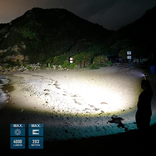 IMALENT مصباح يدوي IMALENT LD70 EDC، 4000 لومن، مصابيح قوية ومضغوطة مع LED CREE XHP70.2، مصباح يدوي قابل لإعادة الشحن للتخييم والمشي (أخضر) - Image 2