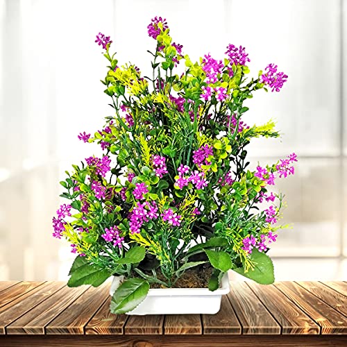 Crystu Artificial Plants with Pot | Artificial Bonsai Plant with Pot | Bonsai Tree/Plants | Bonsai Tree for Indoor with Wooden Pot for Office Home Decor Showpiece - Image 1
