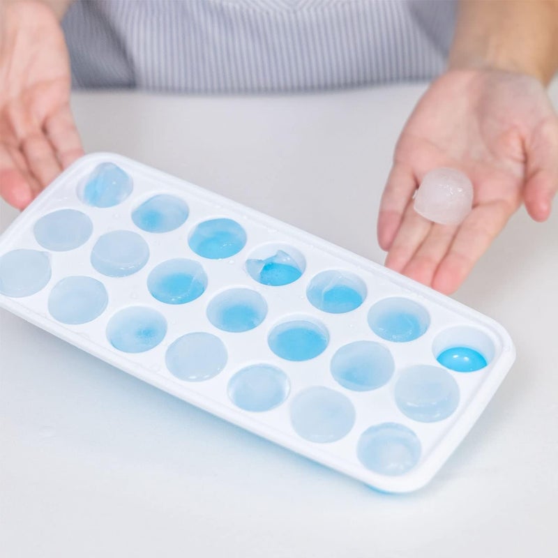 ZUGAD Ice Cube Trays EasyRelease Silicone Flexible 21 Ice Cube Trays with SpillResistant Removable Lid BPA Free for Cocktail Freezer Stackable Ice Trays with Covers 2 pc Multi - Image 2