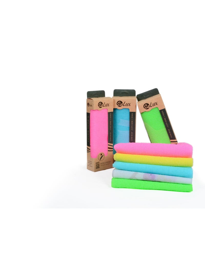 Salux HARD Japanese Loofah color PINK / bath loofah / exfoliating towel / shower loofah - Image 2