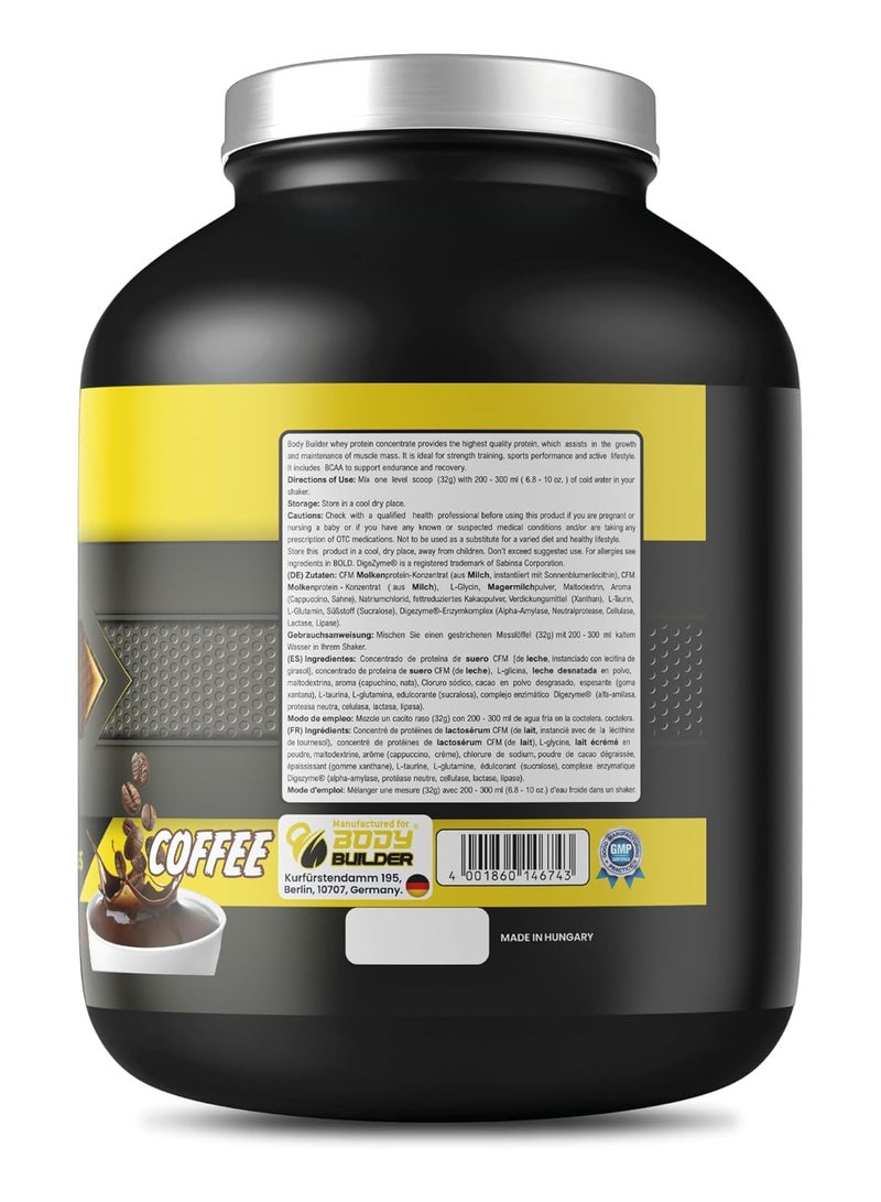 Body Builder 100% Whey Protein Support Muscle Growth and Repair, Fast Absorption, Coffee Flavour 4 Lbs - Image 3
