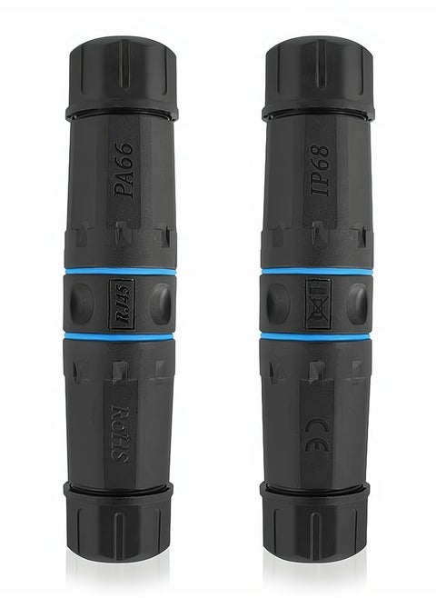 موصل RJ45 مقاوم للماء، موصل كبل شبكة LAN إيثرنت أنثى إلى أنثى CAT5/ CAT5E/ CAT6، محول موصل شبكة LAN خارجي برأسين، عبوة من قطعتين